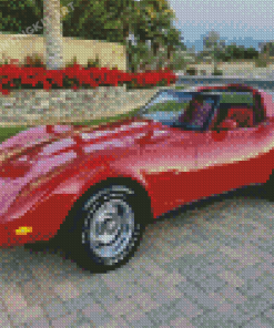 Red 79 Corvette Sport Car Diamond Painting