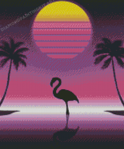 Flamingo Silhouette Diamond Painting