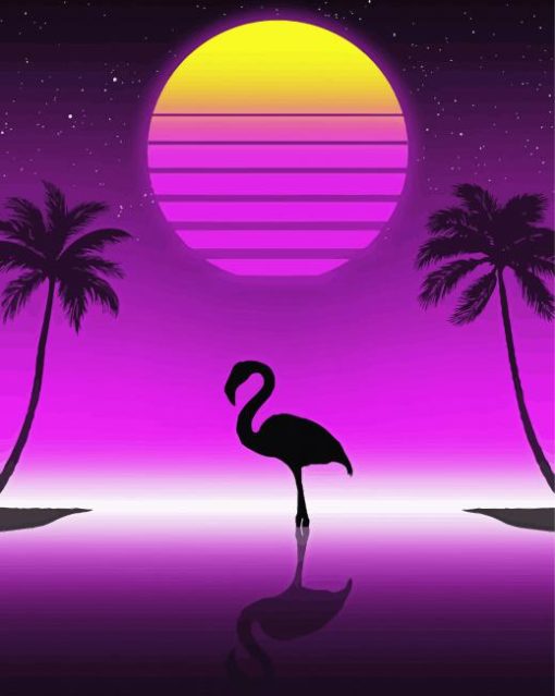 Flamingo Silhouette Diamond Painting