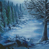 Snow Winter Forrest Diamond Painting