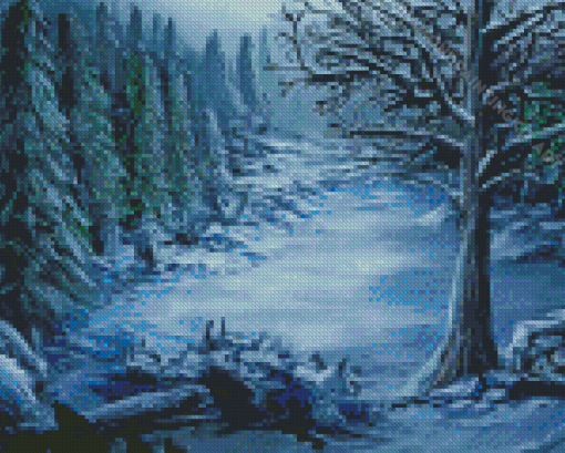 Snow Winter Forrest Diamond Painting