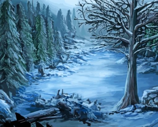 Snow Winter Forrest Diamond Painting