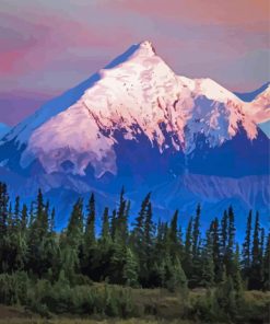 Snowy Denali Side Lake Diamond Painting