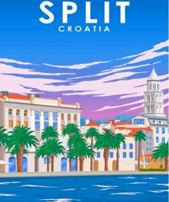 Split Croatia City Poster Diamond Painting