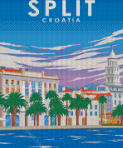 Split Croatia City Poster Diamond Painting