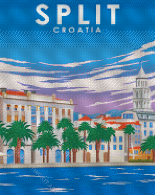 Split Croatia City Poster Diamond Painting