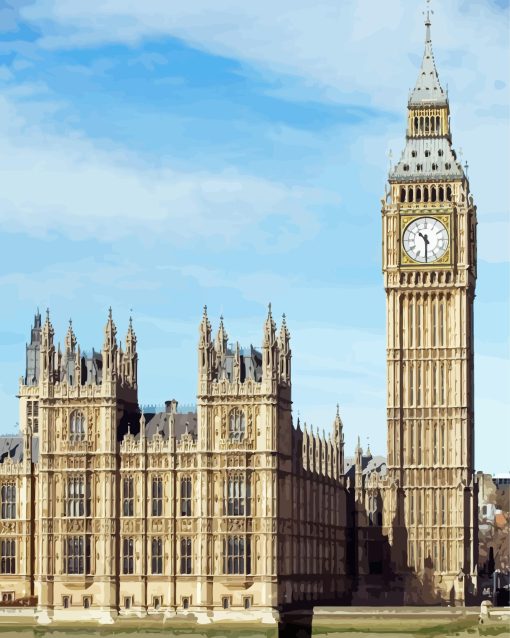 Westminster Palace Big Ben Tower London Diamond Painting