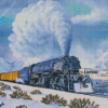 Train In Snow Art Diamond Painting