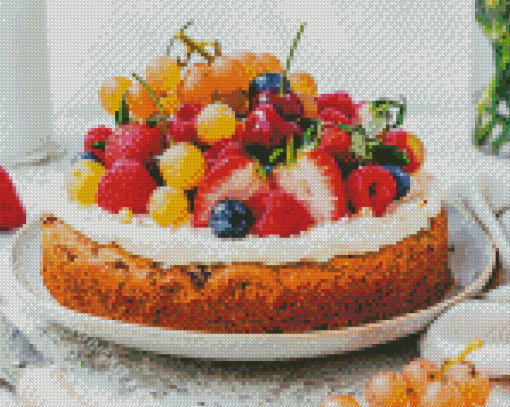 Vegan Fruit Cake Diamond Painting