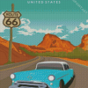 Classic Car On Road 66 Diamond Painting