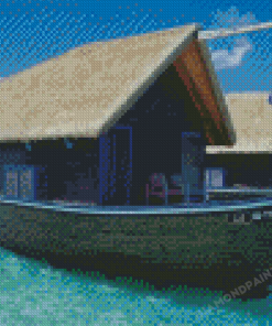 Dhoni Water Villa Diamond Painting