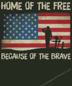 Home Of The Free Cuz I Am Brave Diamond Painting