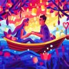 Romantic Date On Boat Diamond Painting