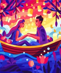 Romantic Date On Boat Diamond Painting