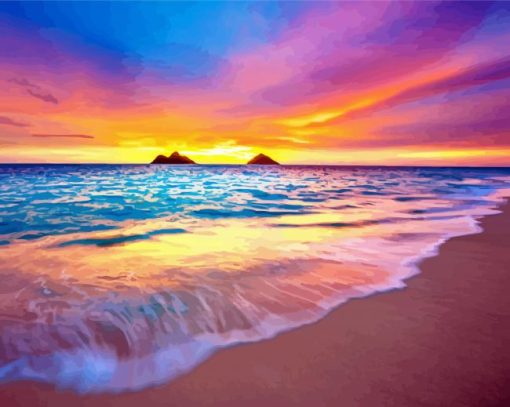 Lanikai Beach At Sunset Diamond Painting