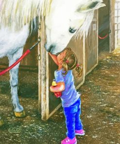 Little Girl And Horse Diamond Painting