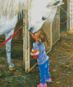 Little Girl And Horse Diamond Painting