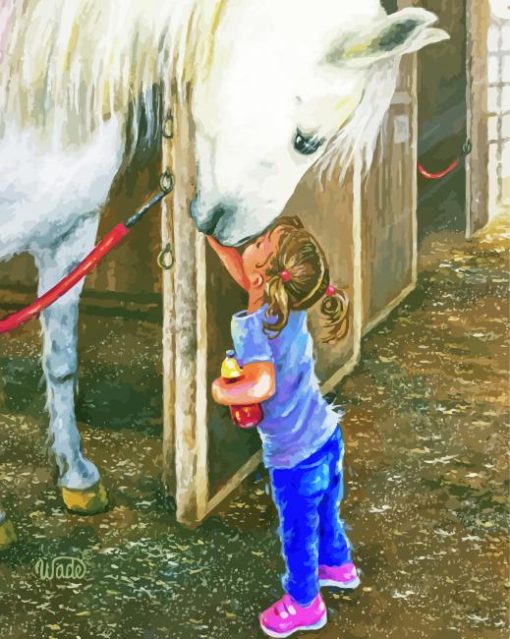 Little Girl And Horse Diamond Painting