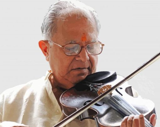 Old Indian Violinist Man Diamond Painting