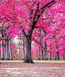 Pink Forest Trees Diamond Painting