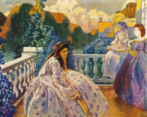 Three Ladies On The Terrace Diamond Painting