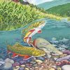 Two Brook Trout Fish Diamond Painting