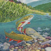 Two Brook Trout Fish Diamond Painting