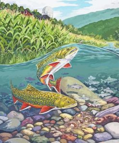 Two Brook Trout Fish Diamond Painting