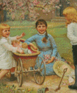 Vintage Children Diamond Painting