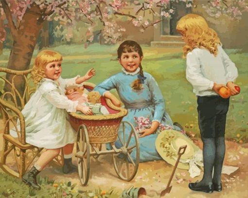 Vintage Children Diamond Painting