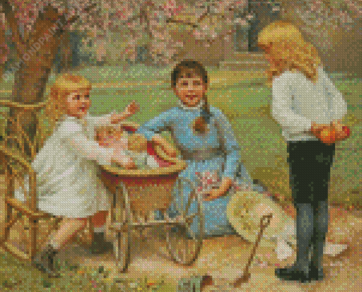 Vintage Children Diamond Painting