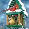 Snow Christmas Birds House Diamond Painting