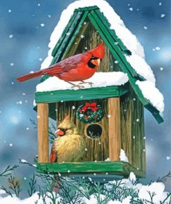 Snow Christmas Birds House Diamond Painting