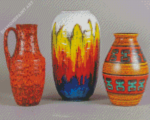 Colorful Pottery Vases Diamond Painting