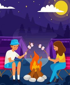 Couple Having Camping Diamond Painting