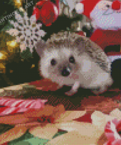 Happy Holidays Hedgehog Diamond Painting