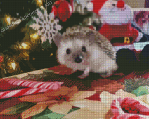 Happy Holidays Hedgehog Diamond Painting