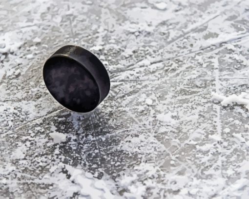 Hockey Puck On Ice Diamond Painting