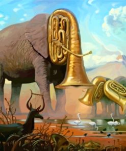 Musician Elephants By Kush Diamond Painting