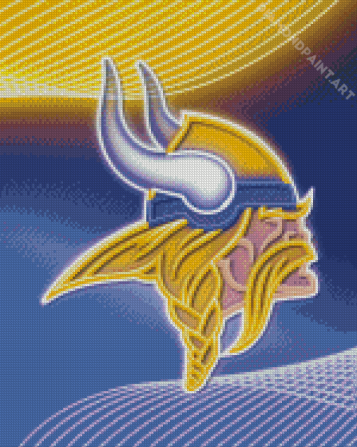 Neon Minnesota Vikings Logo Diamond Painting