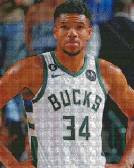 Basketballer Giannis Antetokounmpo Diamond Painting