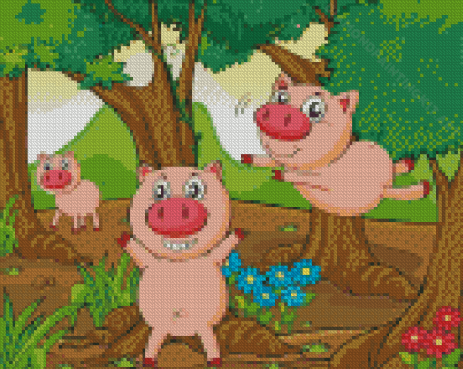 Three Little Pigs Diamond Painting