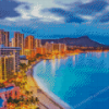 Waikiki Beach At Night Diamond Painting