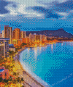 Waikiki Beach At Night Diamond Painting